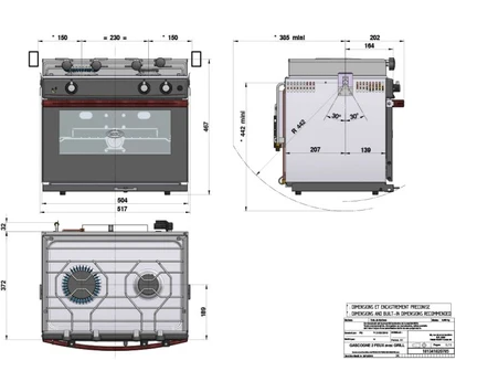 Eno 1813 -Allure 2 Burner S/S oven with Grill