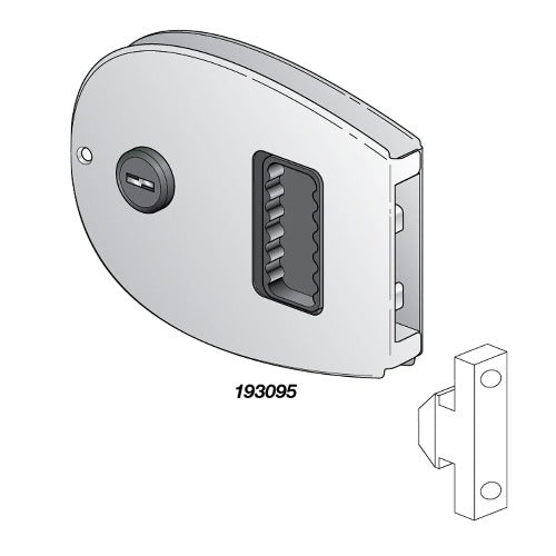 Flush Sliding or Bi-fold Oval Lock - Stainless Steel