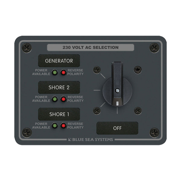 Blue Sea Systems AC Source Selection Panel - Rotary 30amp