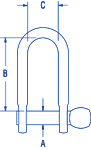 RF617H - Standard D Shackles with seizing hole