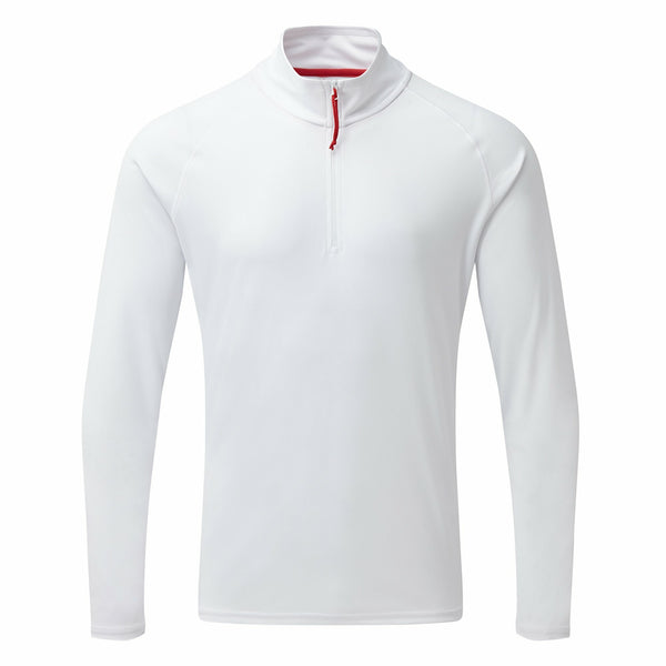 Gill Men's UV Tec Zip Tee Long Sleeve - White