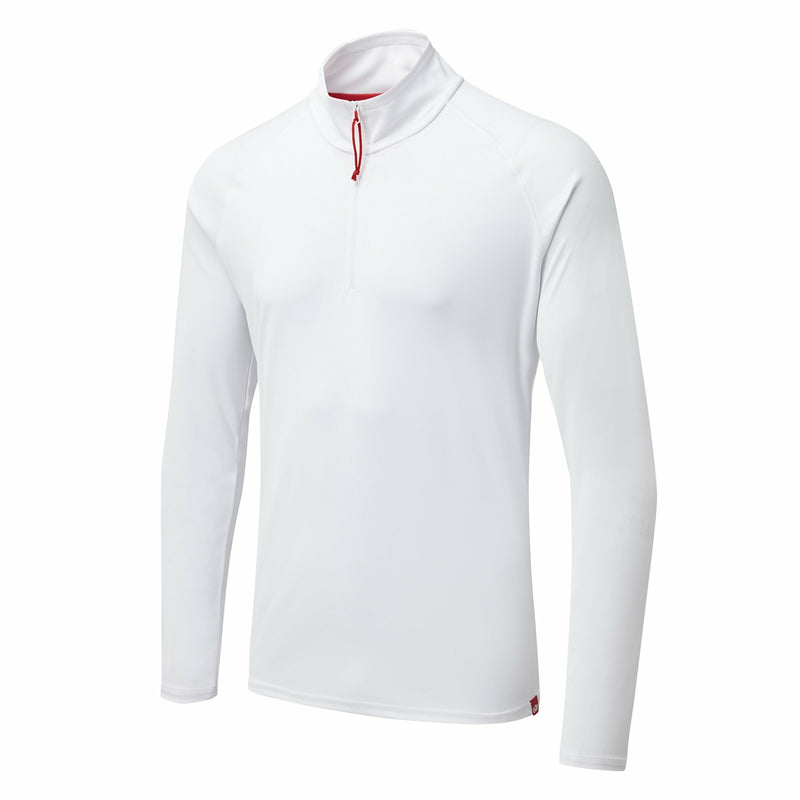 Gill Men's UV Tec Zip Tee Long Sleeve - White