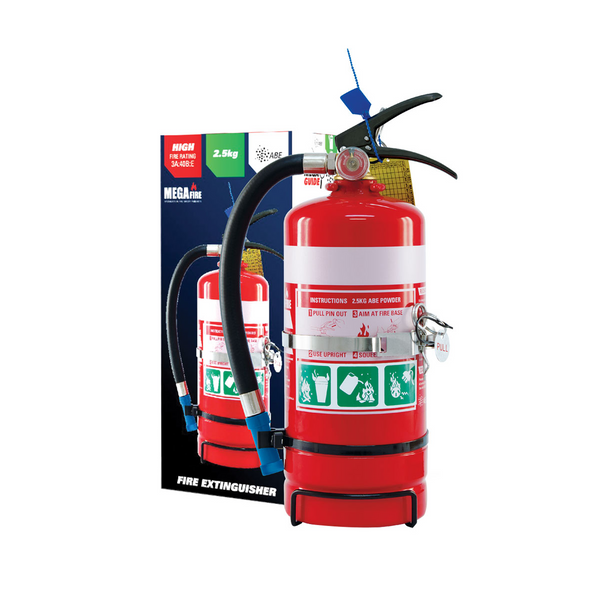 MegaFire 2.5kg Fire Extinguisher - 3A:30B:E Rating