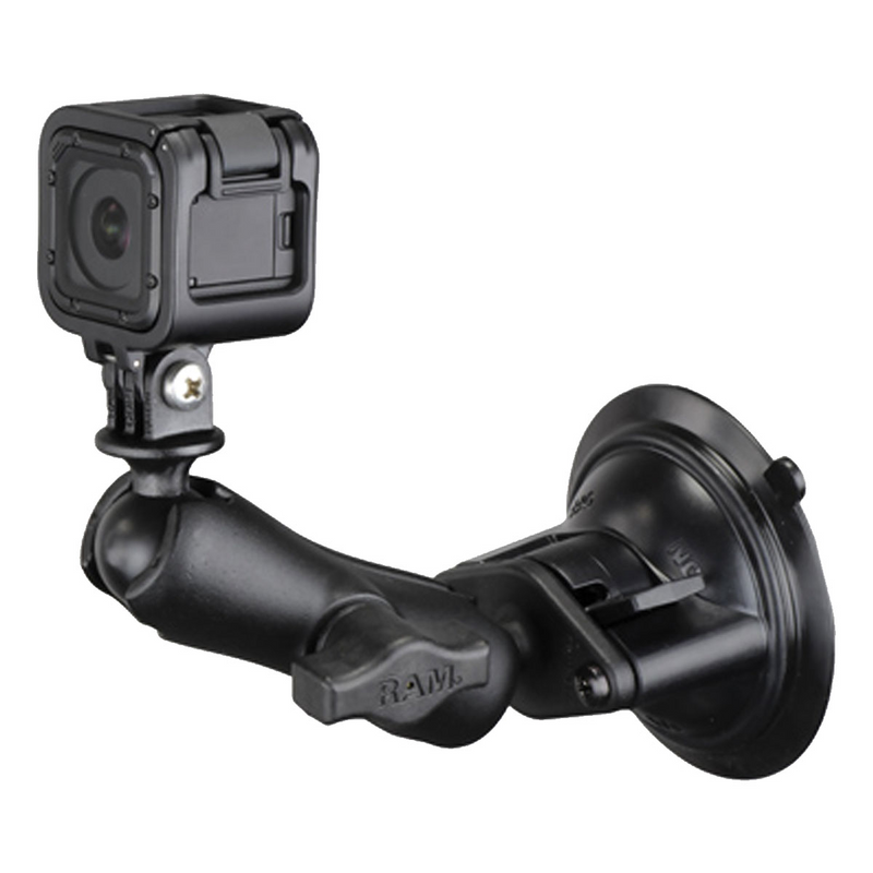 RAM Twist-Lock Suction Cup Mount with Universal Action Camera Adapter