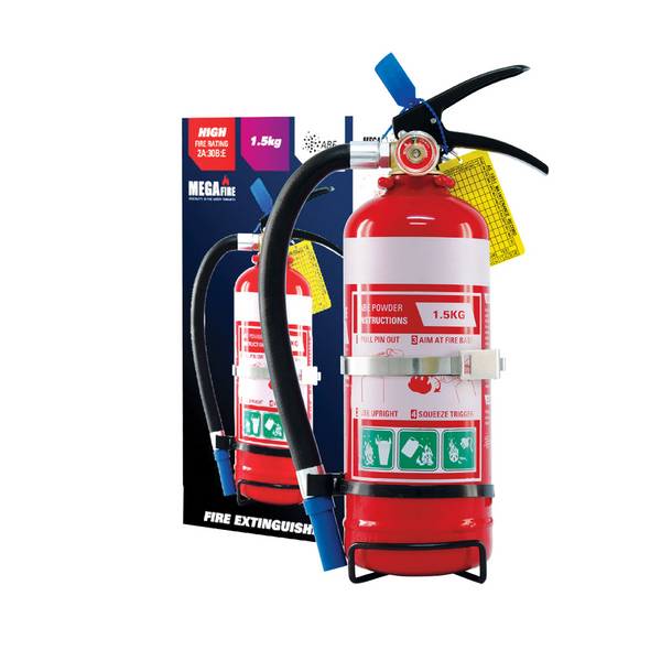 MegaFire 1.5kg Fire Extinguisher - 2A:30B:E Rating